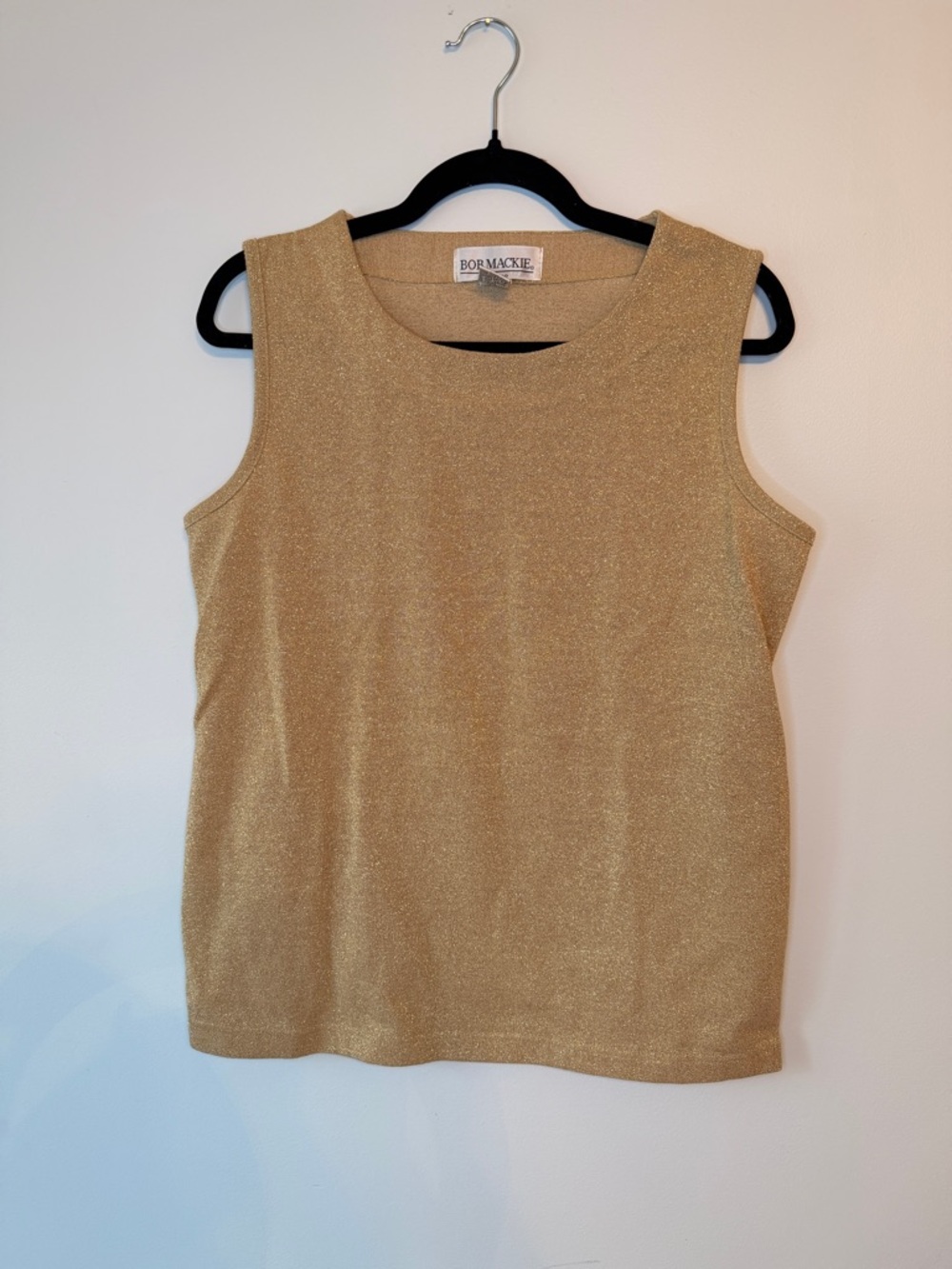 Bob Mackie Elegant Gold Sleeveless Knit Top